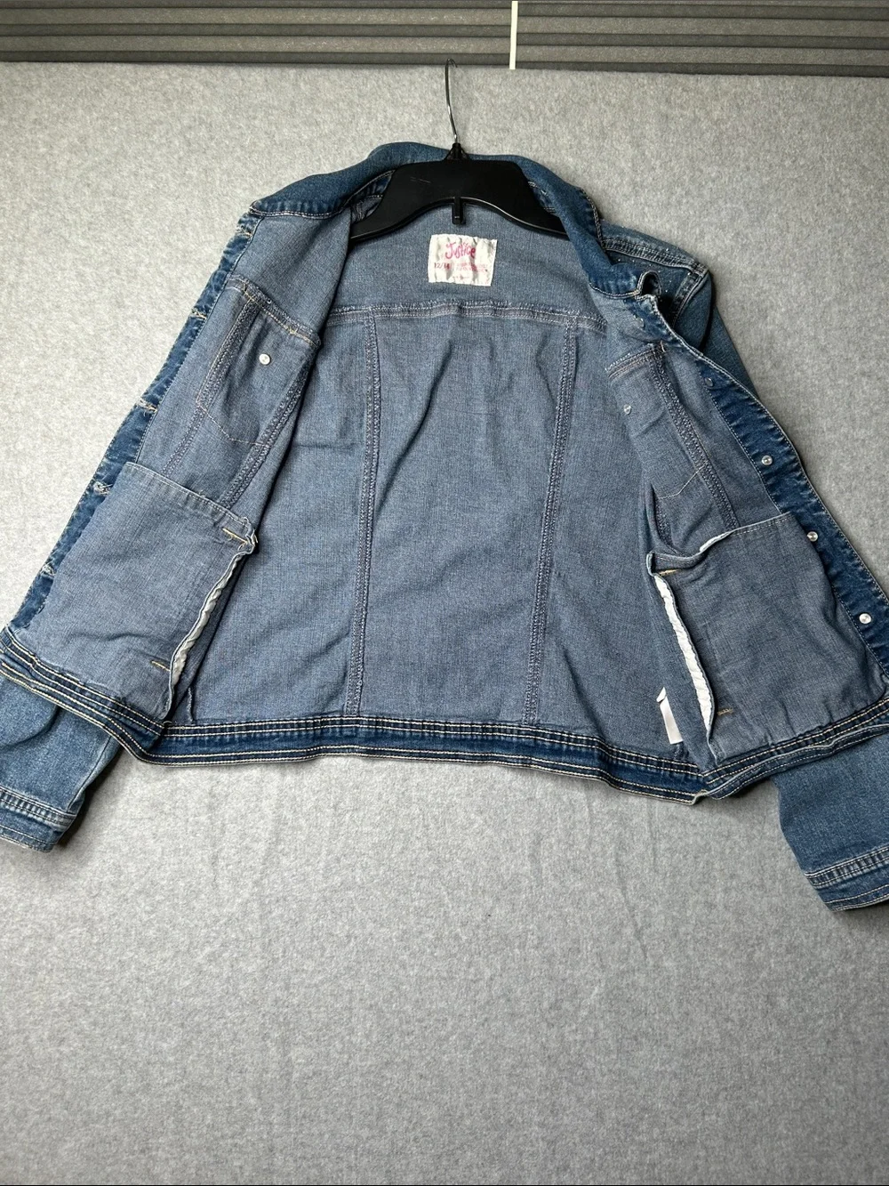 Justice Blue Denim Jacket with Silver Stud Accents‎